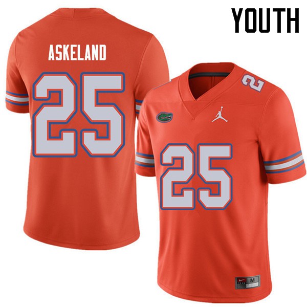 Jordan Brand Youth #25 Erik Askeland Florida Gators College Football Jersey Orange